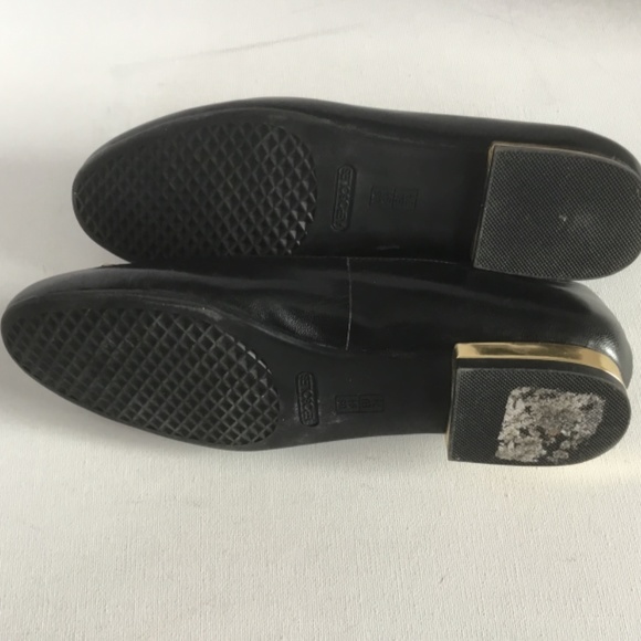 Aerosoles Womens Good Times Flats Black Leather Gold Trim 9.5 - Picture 8 of 8